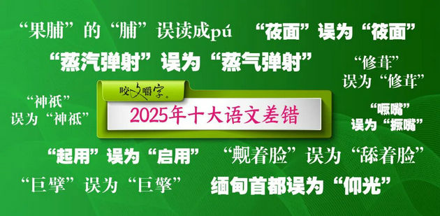 2025年十大语文差错公布，看看你都用对了吗？